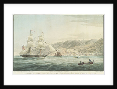 The Island of Madeira with the Brig Comet Thomas Ormston Master entering the Bay of Funchal by William John Huggins