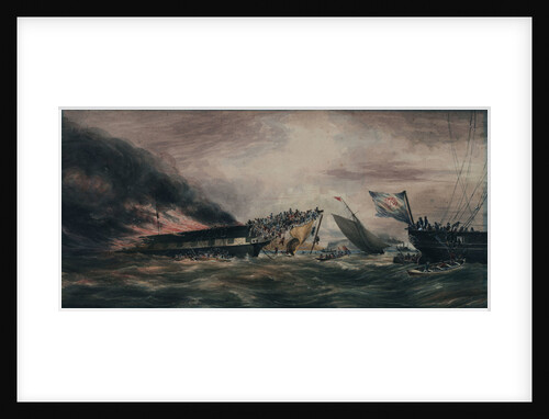 Burning of the Ocean Monarch, emigrant ship, 24 Aug 1848 by Prince de Joinville