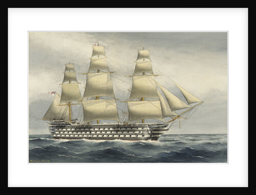 HMS Victoria Last of the sea going 3 deckers. Paid off at Portsmouth from Mediterranean Oct 1867 by W. Mackenzie Thomson