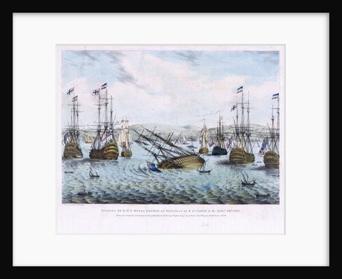 Sinking of H.M.S. Royal George at Spithead at 9 o'clock A.M. Augt 29th 1782 from an original Drawing in the possession of Henry Slight Esqr by whom this Print is Published 1839 by W. Mitchell