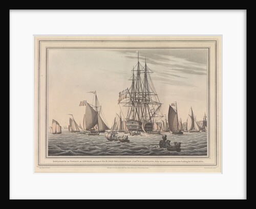 Bonaparte in Torbay, at anchor, on board HMS 'Bellerophon' by George Tobin
