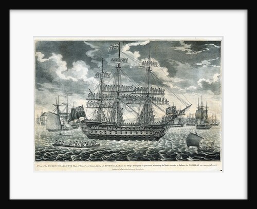 A view of the man-of-war 'Queen Charlotte', 100 guns, laying at Spithead by John Fairburn