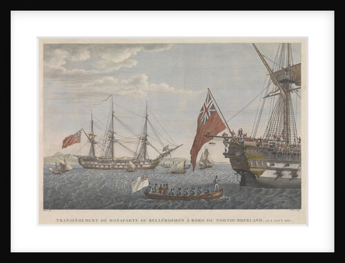 Transfer of Bonaparte from the HMS 'Bellerophon' (1786) to the HMS 'Northumberland' (1798) August 8, 1815 by Baugean