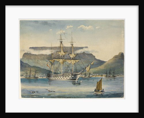 HMS 'Jupiter' (1813) at Table Bay, as a troop ship by J.F. W.