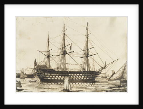 HMS 'Howe' off Sheerness Dockyard, 1836 by Francis Byron