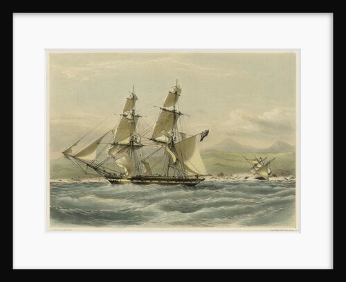 HM brig 'Frolic', 16 guns, slaver driven on shore, coast of Brazil by John Vernon