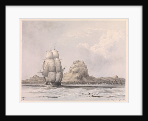 HMS 'Calypso' leaving Bora Bora by C. S.