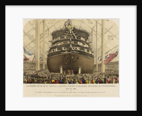 Launch of HMS 'Royal Albert' screw steamer, 131 guns, at Woolwich, 13 May 1854 by Read & Co