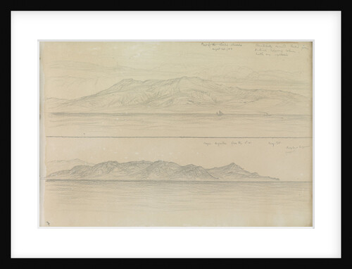 Sketch of a distant view of part of the Sierra Nevada and Cape Degatta by John Brett