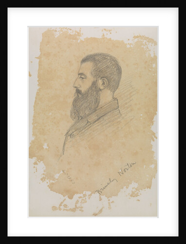 Portrait sketch of bearded man, inscribed 'Brinsley Norton' by John Brett