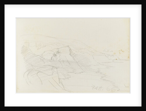 Rough sketch of a distant view of Ventnor, 18 February  1866 by John Brett