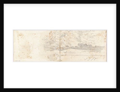 Rough sketch of a sky with land below by John Brett