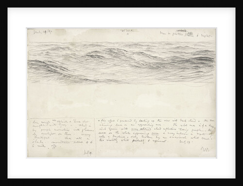 Sketch of sea with shallow waves by John Brett