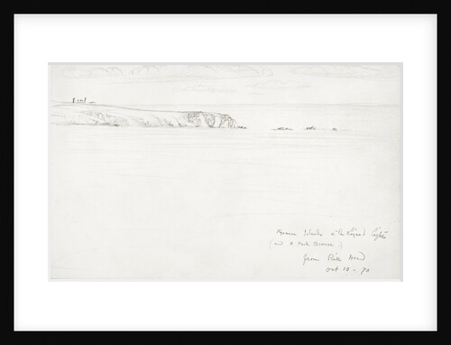 Sketch of a flat coastal view in Cornwall by John Brett