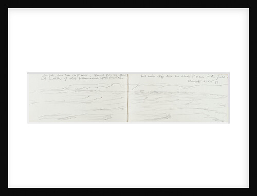 Sailing vessel 'Three Sisters' and two birds in flight at Aberporth (on reverse) by John Brett