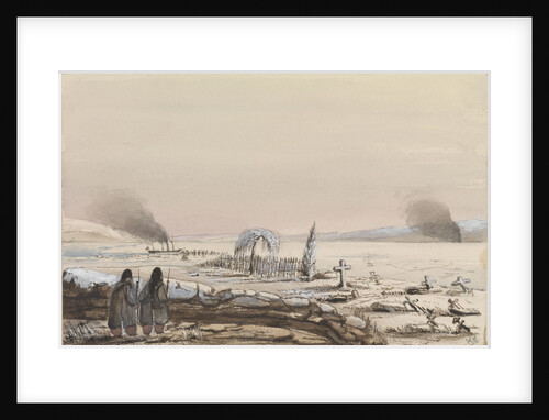 The Cemetry, Kinburn, 1855. HMS 'Tribune' cutting through the ice on the Dnieper by Harry Edmund Edgell