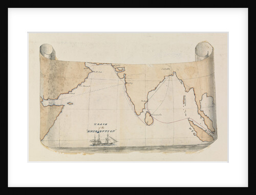 Illustrated map of the track of the 'Retribution' by Harry Edmund Edgell