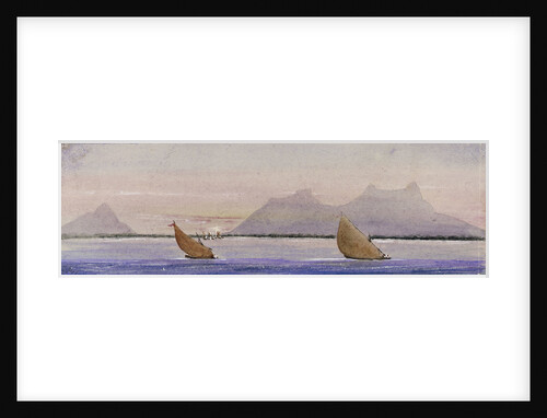 Coastal view with sailing vessels by Harry Edmund Edgell