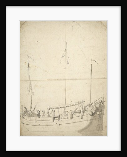 Portrait of a fishing buss by Willem Van de Velde the Younger