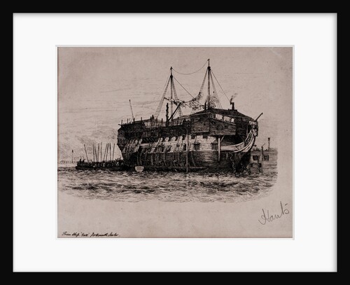 Prison Ship 'York' in Portsmouth Harbour by Edward William Cooke
