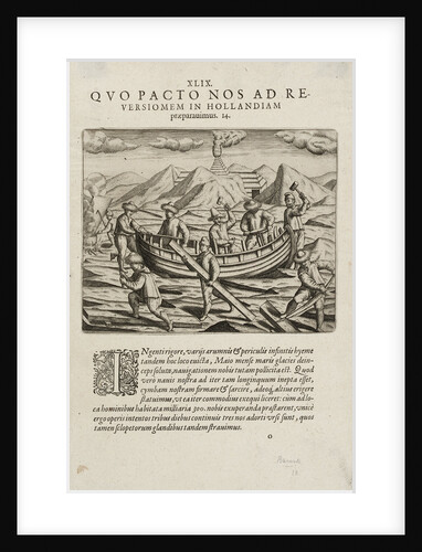 Willem Barents' voyage, May 1597. Rebuilding and strengthening the boat by Johannus Theodorus de Bry
