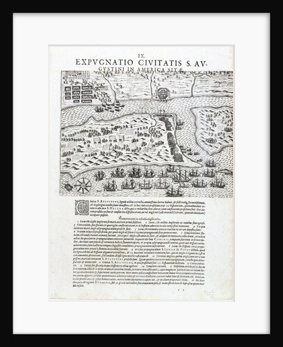 Drake's capture of St Augustine, Florida, May 1586 by Johannus Theodorus de Bry