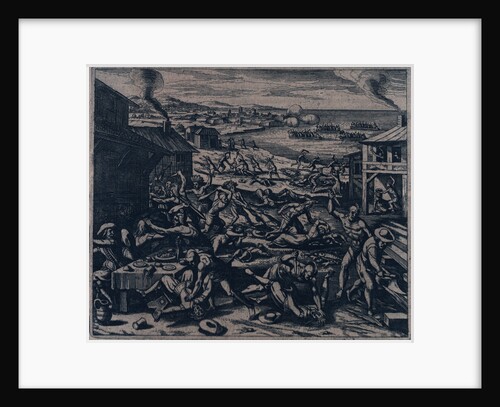 Indians slaughtering the English near Jamestown by Gottfried