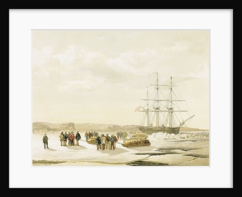 Sledge party leaving HMS 'Investigator' in Mercy Bay, under command of Lieutenant Gurney Cresswell, 15 April 1853 by S. Gurney Cresswell