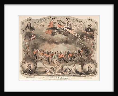 Torchlight Procession around the World. Dedicated to Young America! Atlantic Cable celebration by A. Weingartner