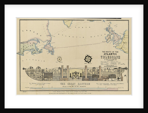 The route of the Atlantic Telegraph, The 'Great Eastern' Section of the bed of the Atlantic by H. Clark