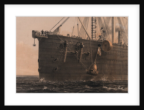 Launching buoy on August 8th in lat 51o 25'30'' long 38o 56' (marking spot where cable had been grappled) by R. Dudley