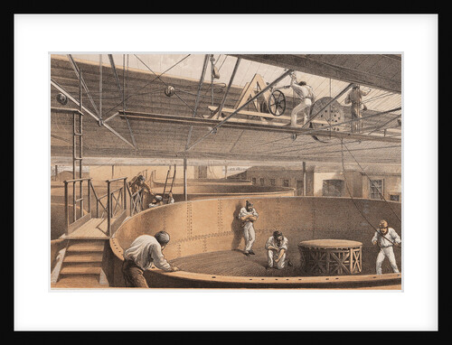 Coiling the cable in the large tanks at the works at Greenwich by R.M. Dudley