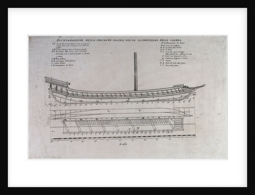 Ship plan for a galleon by unknown