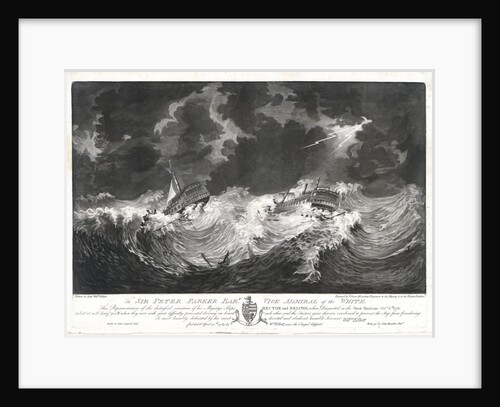 To Sir Peter Parker... This Representation of the distressed situation of his Majesty's Ships 'Hector' and 'Bristol' when dismasted in the Great Hurricane, Octr 6th, 1780... by... Willm Elliott by William Elliott