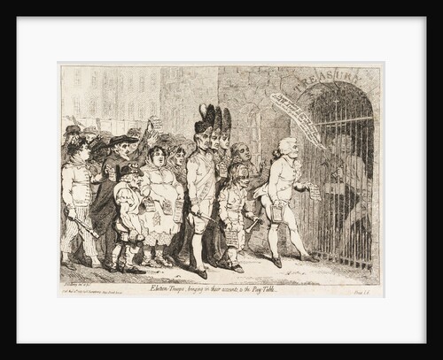 Election - Troops, bringing in their accounts to the Pay-Table (sailors voting for Lord Hood) by James Gillray
