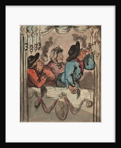 Three figures in a box at the theatre by George M. Woodward
