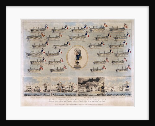 Ships captured by Nelson 1793-1801 and Battle of Genoa, Battle off Cape St Vincent, Battle of the Nile and Battle of Copenhagen by Thomas Buttersworth