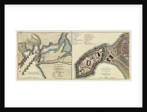 Plan of the attack made on Geriah Fort by Rear Admiral Watson, 13 February 1756 by T. Jefferys