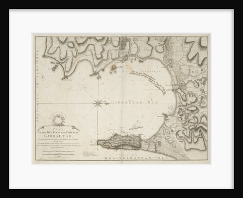 Plan of the bay, rock and town of Gibraltar by William Faden