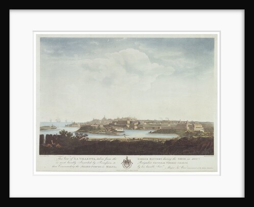 This view of La Valletta, taken from the Gargur Battery during the siege in 1800 by J. Weir