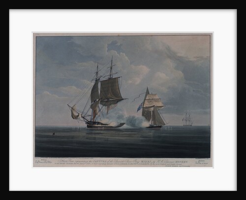 The capture of the Spanish slave brig 'Midas' by HM Schooner 'Monkey' on the Great Bahama Bank, 27 June 1829 by William John Huggins