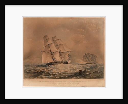 HM Brig 'Acorn', 16 guns, in chase of the piratical slaver 'Gabriel' by Nicholas Matthew Condy