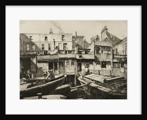 Repairing Lighters Lyme house [Limehouse], 1937 by Norman Janes