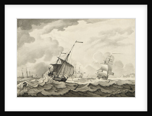 A lugger close-hauled in a strong breeze by Francis Swaine