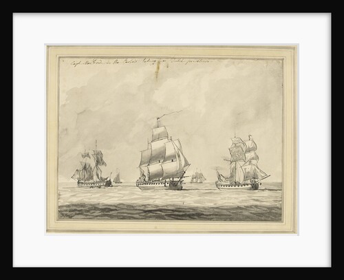 Captain MacBride in the 'Artois' taking two Dutch privateers by Dominic Serres the Elder