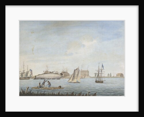 'No 4. Thetis Feby 1795 - Repairing at Gosport in Virginia by George Tobin
