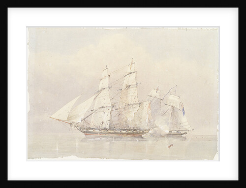 Buzzard captures the Spanish slaver 'Formidable', 1834 by William John Huggins