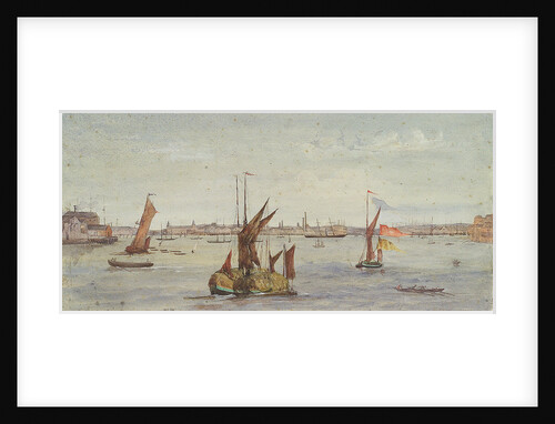 The Thames below Greenwich with hay barge and other shipping by Emily Frances Phipps Hornby