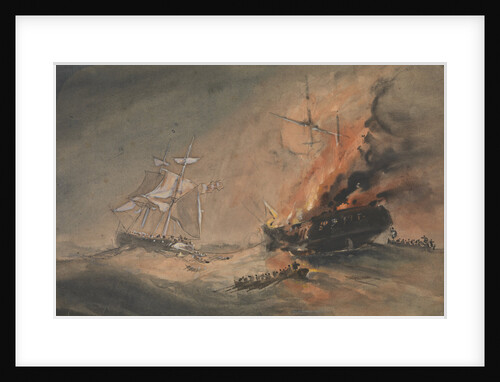 The 'Minnie Shiffer' rescuing 600 lives from the 'Connaught' in the Atlantic, 8 October 1860 by Oswald Walter Brierly