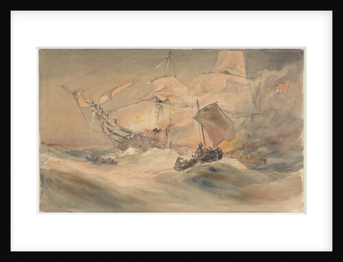 600 lives rescued from the 'Connaught' by the American ship 'Minnie Shiffe'r in the Atlantic, 8 October 1860 by Oswald Walter Brierly